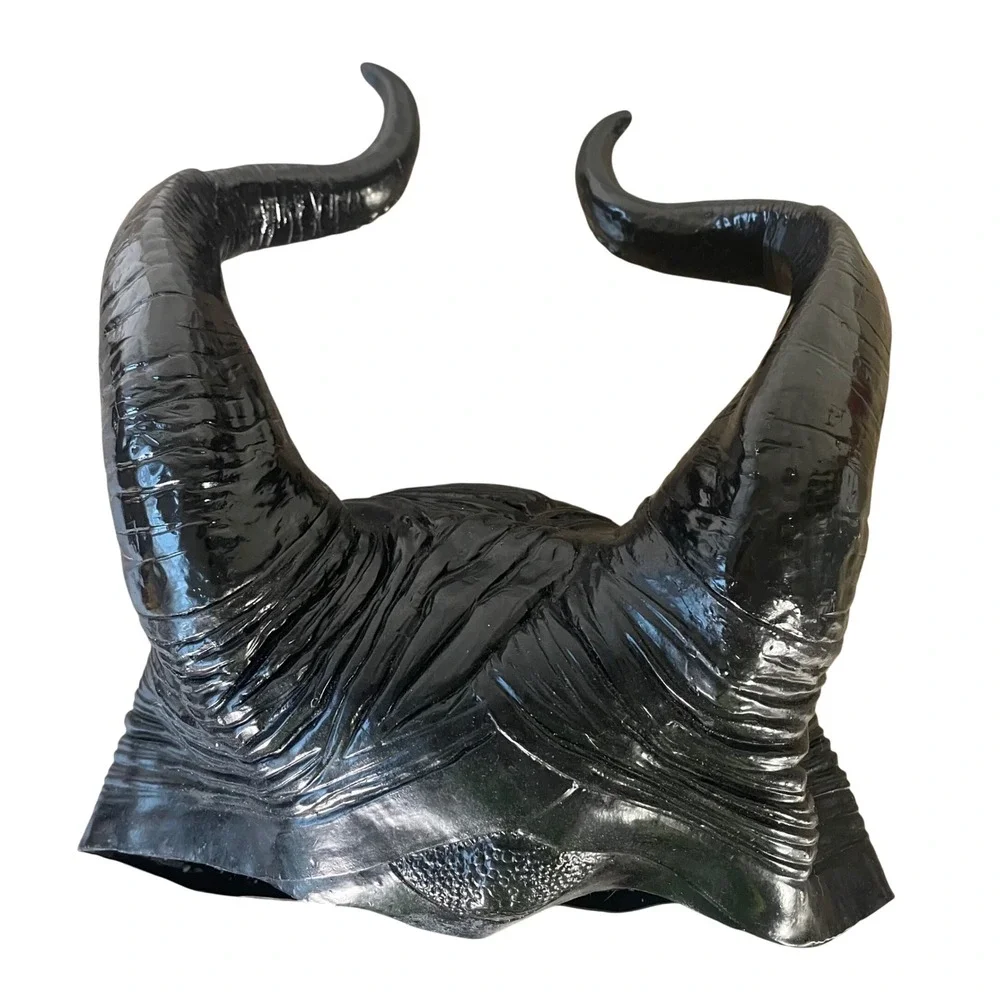 Disney Maleficent Deluxe Vinyl Headpiece Horns Disguise 2014 Movie Costume Black